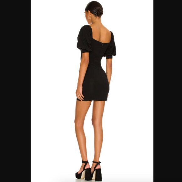 More To Come Dress Women Small Black Lizzy Puff Sleeve Romantic Feminine Minimal - Picture 2 of 16